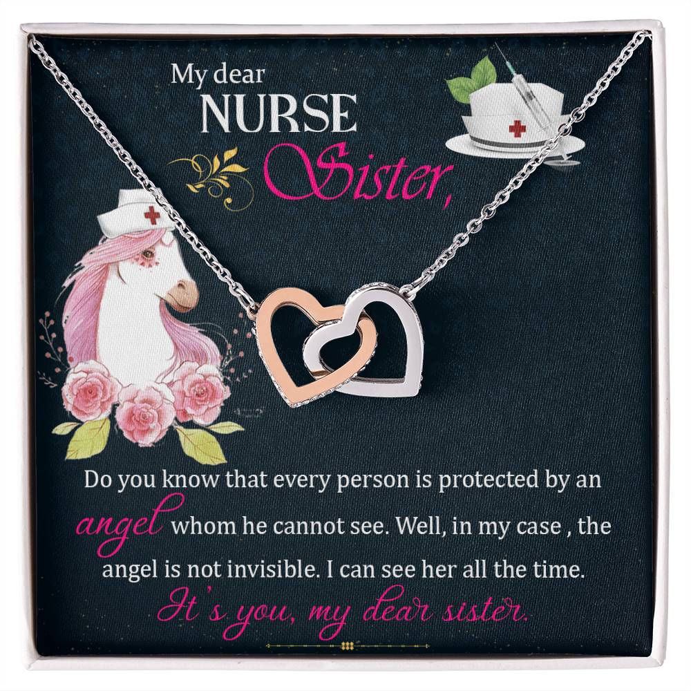 My Dear Nurse Sister - The Angel Is Not Invisible - Interlocking Heart Necklace Interlocking Hearts Necklace