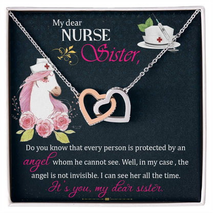 My Dear Nurse Sister - The Angel Is Not Invisible - Interlocking Heart Necklace Interlocking Hearts Necklace