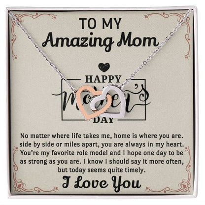 My Amazing Mom Interlocked Together Necklace For Mothers Day Interlocking Hearts Necklace