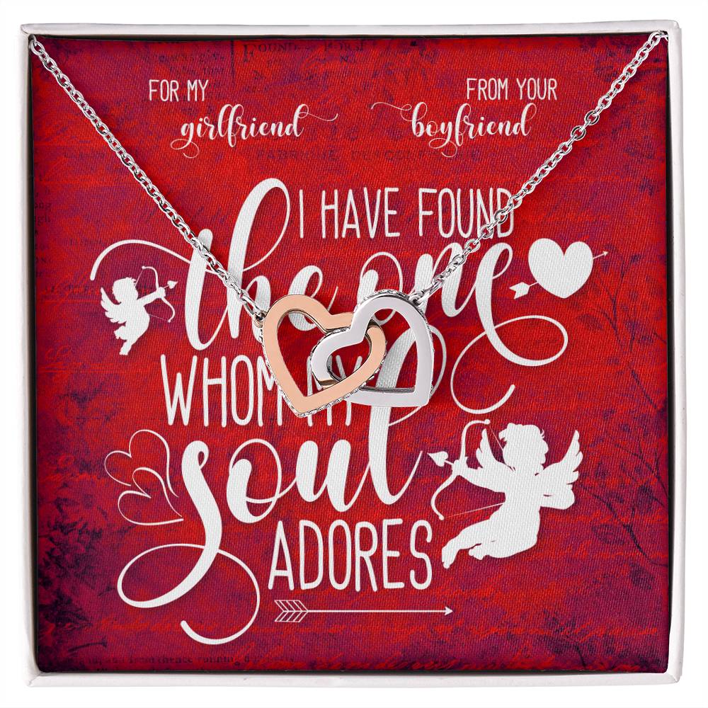 For My Girlfriend. My Soul Adores Necklace Interlocking Hearts Necklace