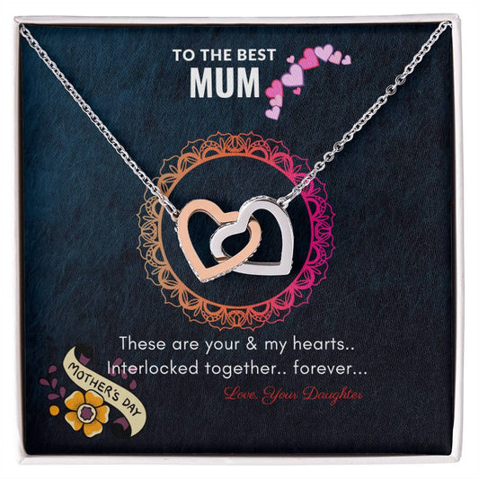 Heart Necklace For Mother By Daughter For Mother'S Day Interlocking Hearts Necklace