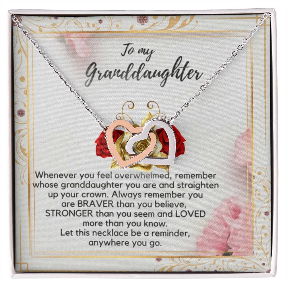 To My Granddaughter Necklace Interlocking Hearts Necklace