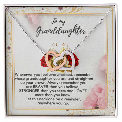 To My Granddaughter Necklace Interlocking Hearts Necklace