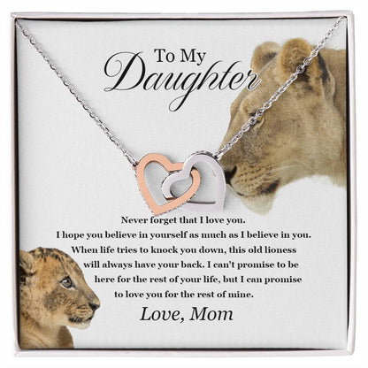 To My Daughter - Interlocking Love Necklace - Tmdt06 Interlocking Hearts Necklace