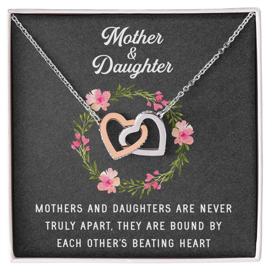 Linked Hearts Necklace For Mother Daughter Gift Minimalist Jewelry Gift For Daughter Mothers Day Sentimental Jewelry Gift For Mom Interlocking Hearts Necklace
