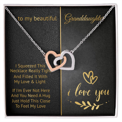 To My Beautiful Granddaughter - Love And Light - Interlocking Hearts Necklace