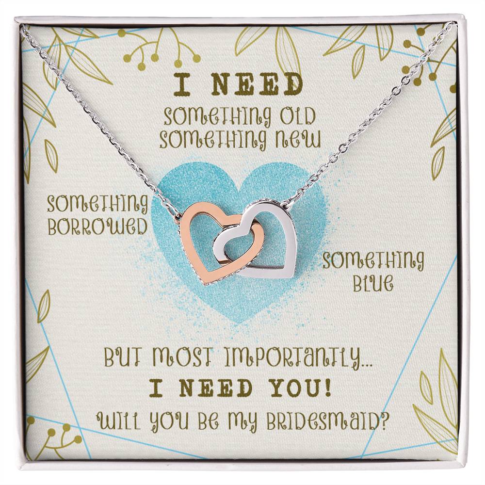 I Need You To Be My Bridesmaid Interlocked Hearts Necklace Interlocking Hearts Necklace