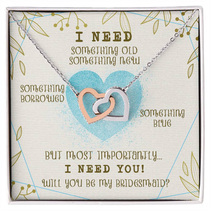 I Need You To Be My Bridesmaid Interlocked Hearts Necklace Interlocking Hearts Necklace