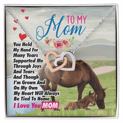 Gift For Mom- Interlocking Heart Necklace Interlocking Hearts Necklace