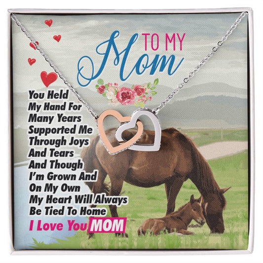 Gift For Mom- Interlocking Heart Necklace Interlocking Hearts Necklace