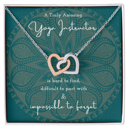 Gift For Yoga Instructor Yoga Instructor Appreciation Gift A Truly Amazing Yoga Instructor Gift Interlocking Hearts Necklace