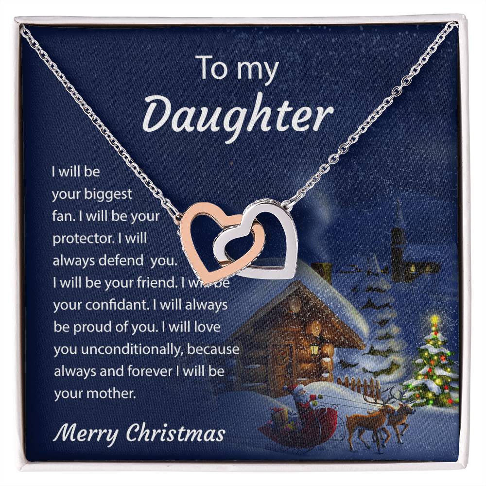 To My Daughter - Around My Heart - Necklace Interlocking Hearts Necklace