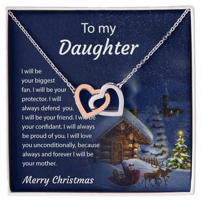 To My Daughter - Around My Heart - Necklace Interlocking Hearts Necklace