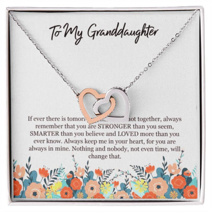 To My Granddaughter Interlocking Hearts Necklace