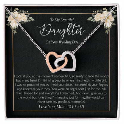 Daugther Wedding Interlocking Hearts Necklace
