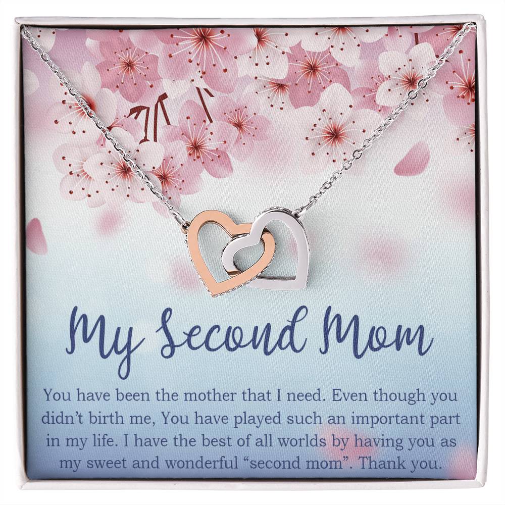 To My Second Mom Gifts Interlocking Hearts Necklace Gift For Mother In Law Stepmother Gifts For Unbiological Mom Gifts For Godmother Gifts For Her
