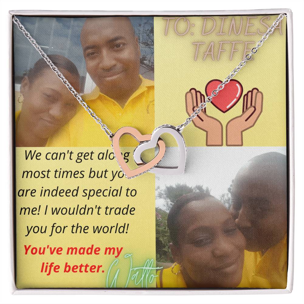 Interlocking Hearts Necklace Taffy