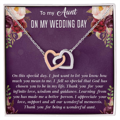 Aunt Of The Bride Interlocking Hearts Necklace Gift Aunt Wedding Gift From Bride Wedding Gift From Bride And Groom Aunt Necklace Gift
