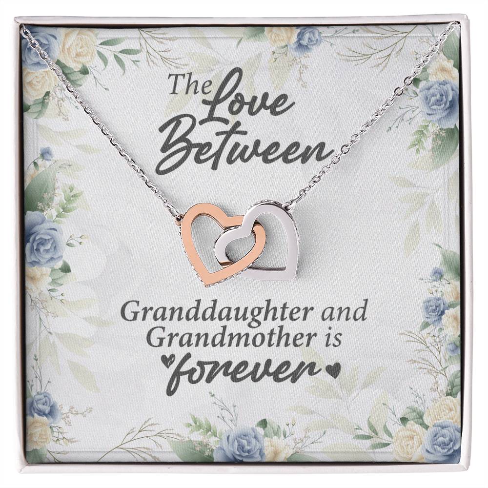The Love Between Granddaughter And Grandmother Is Forever Interlocking Hearts Necklace