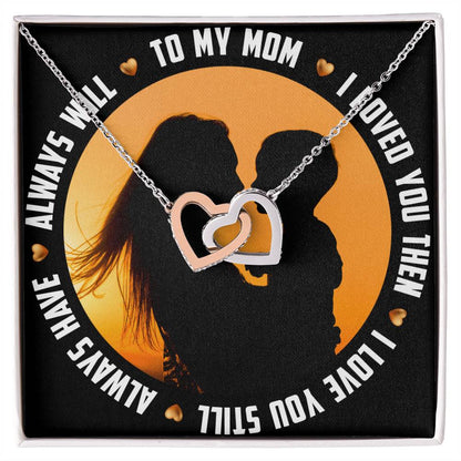 To My Beautiful Mother Interlocking Hearts Necklace