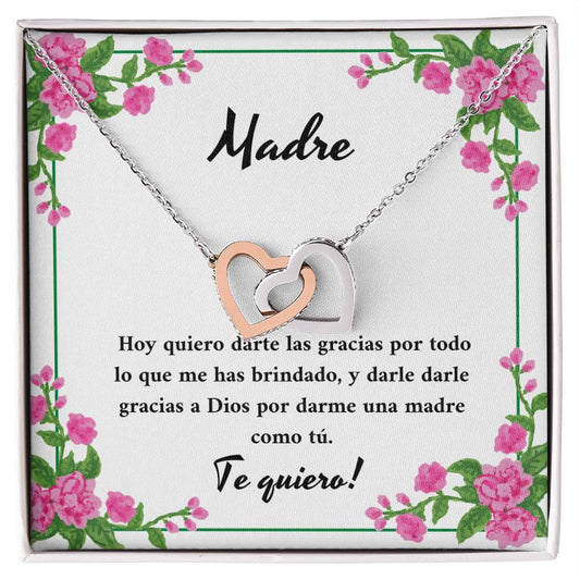 Madre Hoy Quiero Darte Las Gracias Por Todo Lo Que Me Has Brindado Interlocking Hearts Necklace