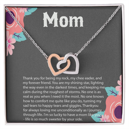Mom Necklace Mother Necklace Mom Gift Mother'S Day Giftmother'S Day Necklace Mother Daughter Gift 2 Interlocking Hearts Interlocking Hearts Necklace