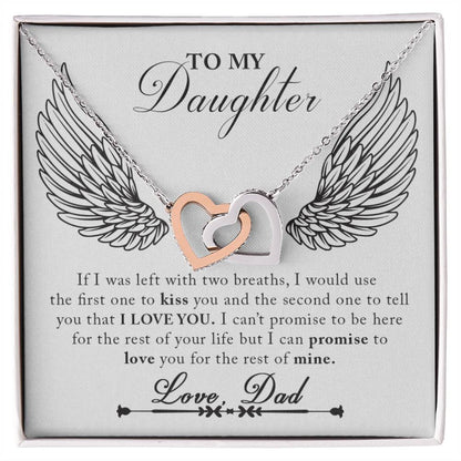 To My Daughter From Dad Interlocking Hearts Necklace Father To Daughter Gift Birthday Gift To Daughter From Dad Daughter Necklace