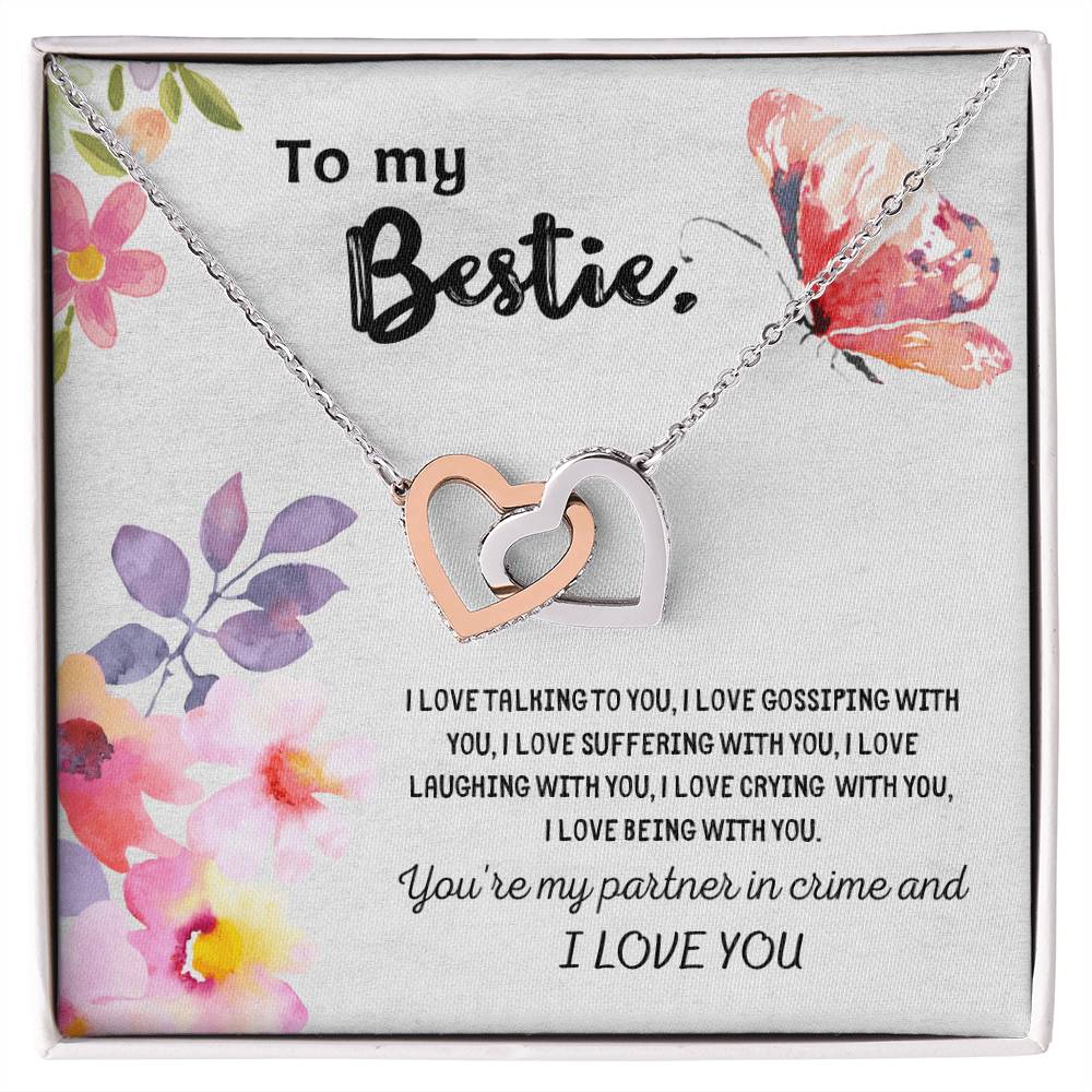 Super Friendship Dual Hearts Gift For Your Bestie Interlocking Hearts Necklace