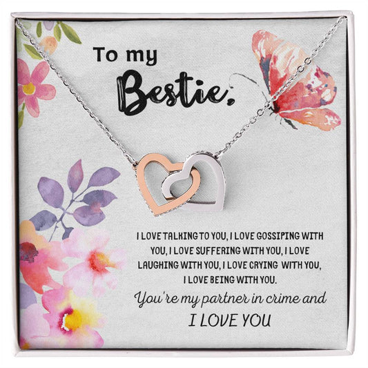 Super Friendship Dual Hearts Gift For Your Bestie Interlocking Hearts Necklace