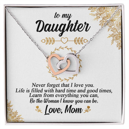 To My Daughter - Special Heart Necklace - Tmdt01 Interlocking Hearts Necklace