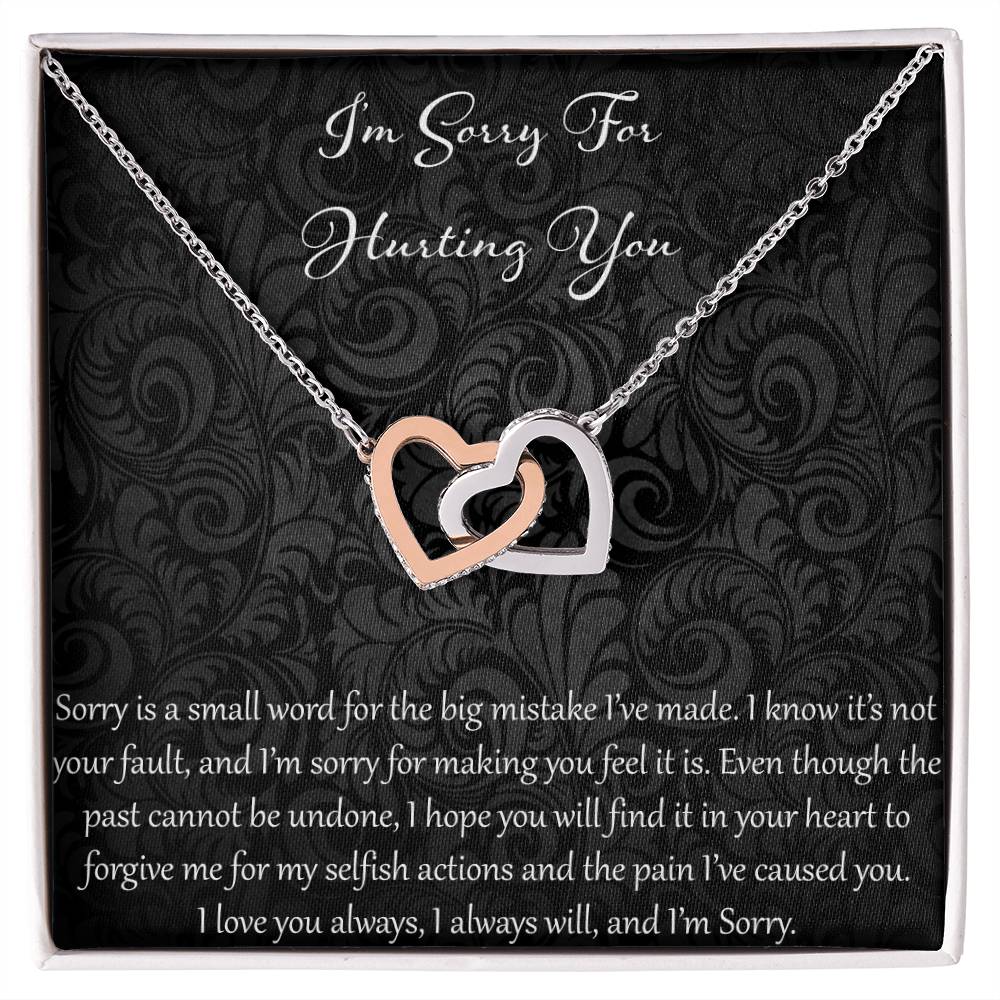 I'M Sorry For Hurting You Interlocking Hearts Necklace