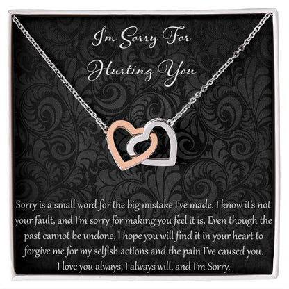I'M Sorry For Hurting You Interlocking Hearts Necklace