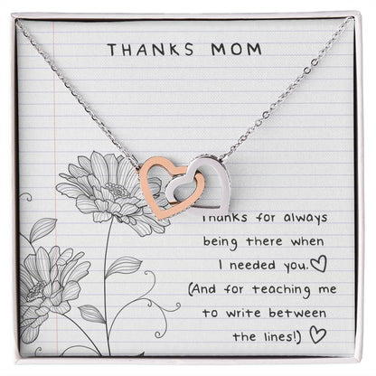 Thanks Mom - Between The Lines Interlocking Hearts Necklace