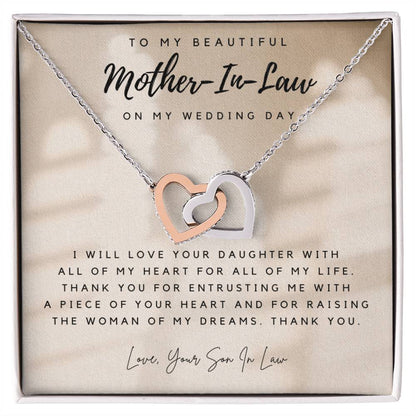 Mother Of The Bride Gift From Groom Mother In Law Gift On Wedding Day From Groom Gifts For Mother Of The Bride Future Mother-In-Law Interlocking Hearts Necklace