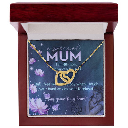 Feel Like A Baby Boy Gift For Mum Interlocking Hearts Necklace