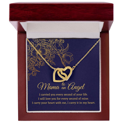 Mama To An Angel - Interlocking Hearts - Miscarriage Gift Necklace Angel Baby Miscarriage Keepsake Pregnancy Loss Bereavement Gift Stillborn Interlocking Hearts Necklace