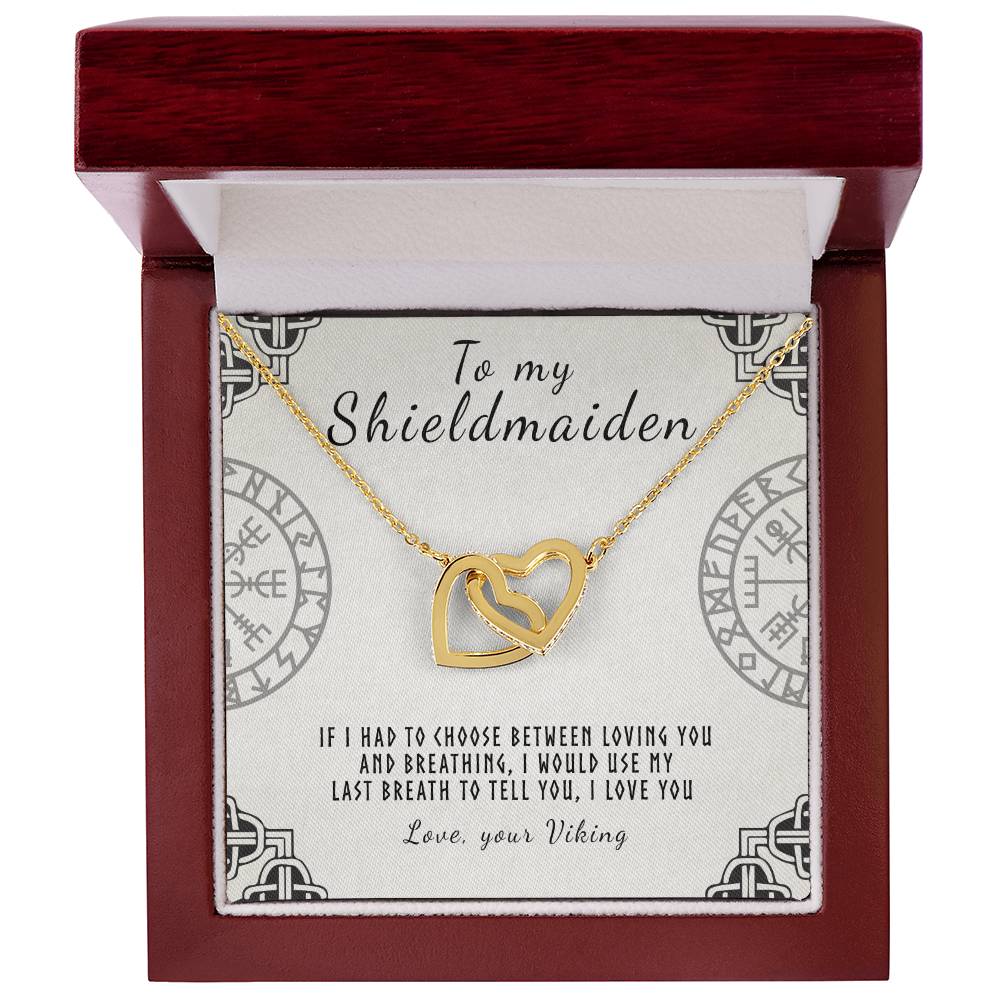 To My Shieldmaiden - I Love You Interlocking Hearts Necklace