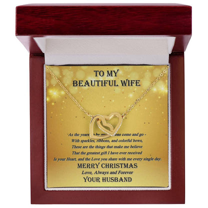 To My Wife - Always And Forever Interlocking Hearts Necklace