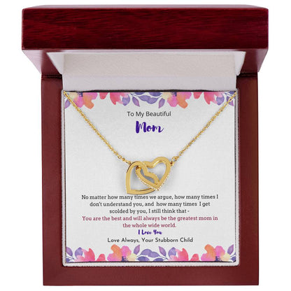 The Greatest Mom Necklace Interlocking Hearts Necklace