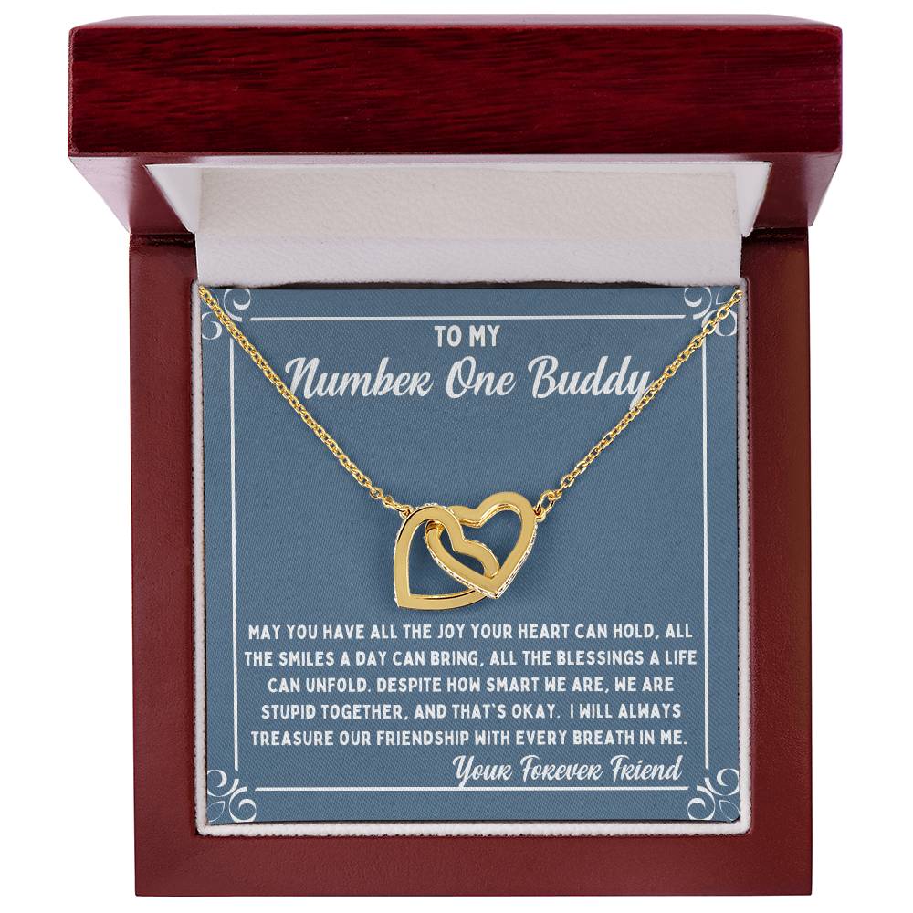 Buddy Treasure Our Friendship Interlocking Hearts Necklace