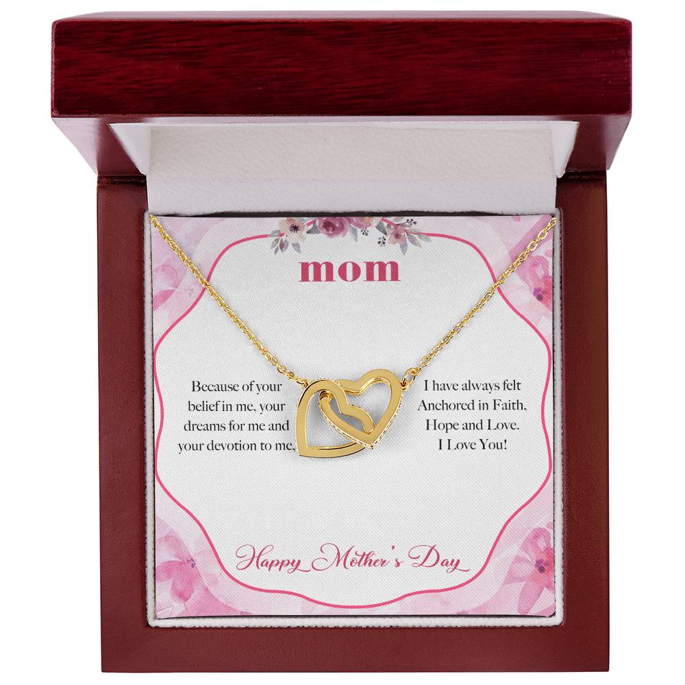 To My Mom Devotion Love You Always Interlocking Hearts Necklace