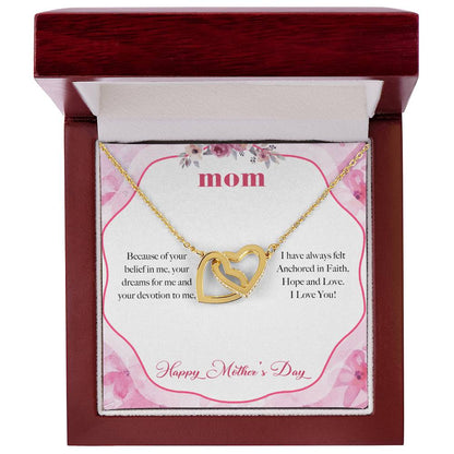 To My Mom Devotion Love You Always Interlocking Hearts Necklace
