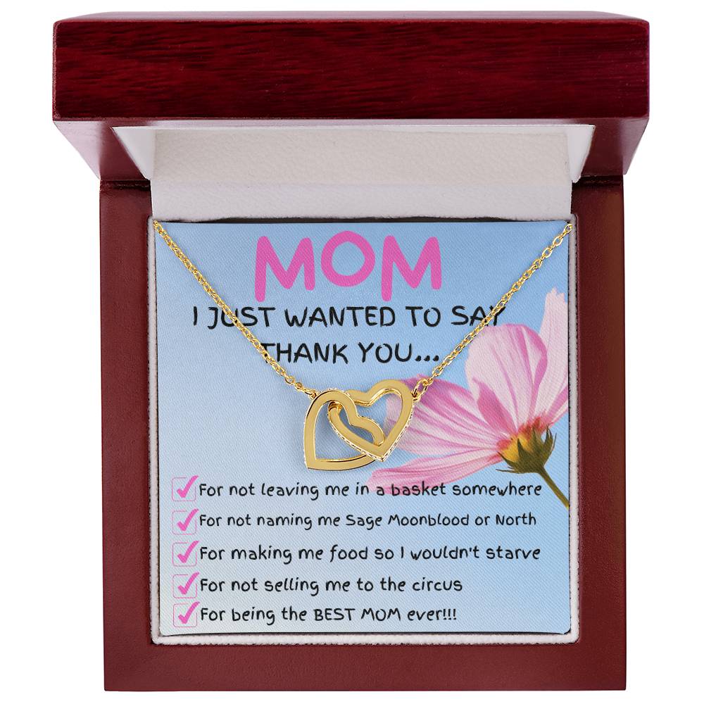 To My Mom - Interlocking Hearts Necklace