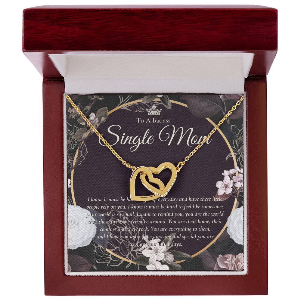 Single Mom Gift Mothers Day Gift Present For Single Mother Super Mom Necklace Gift For Single Mother Jewelry For Mom Interlocking Hearts Necklace