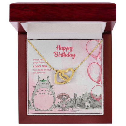 I Love You! You'Re The Precious Gift From God - Interlocking Hearts Necklace