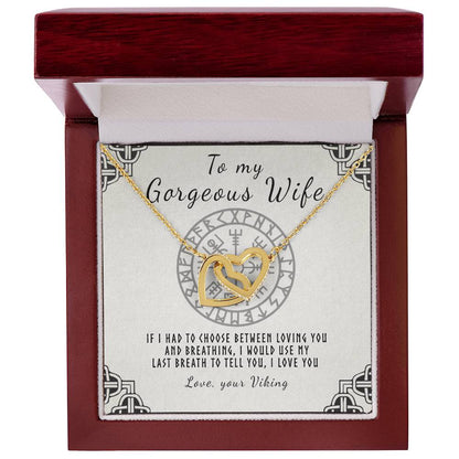 To My Wife Interlocking Hearts Necklace