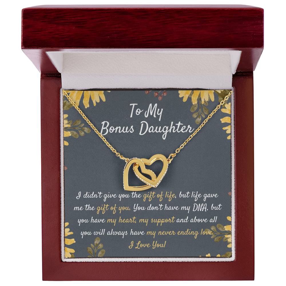 Gift For Bonus Daughter Stepdaughter Necklace Stepdaughter Gift Ideas Unbiological Daughter Gift Best Gift For Stepdaughter Interlocking Hearts Necklace