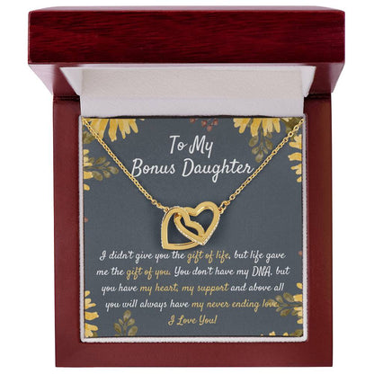 Gift For Bonus Daughter Stepdaughter Necklace Stepdaughter Gift Ideas Unbiological Daughter Gift Best Gift For Stepdaughter Interlocking Hearts Necklace