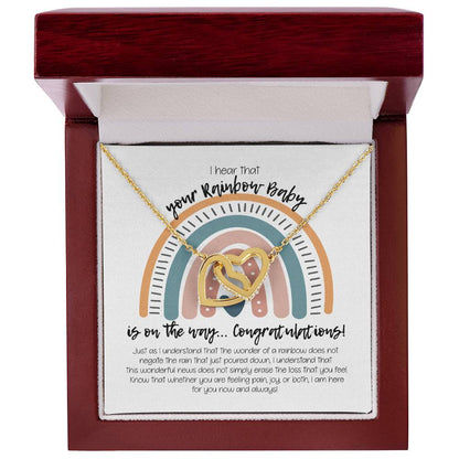 Rainbow Baby Necklace Interlocking Hearts Necklace