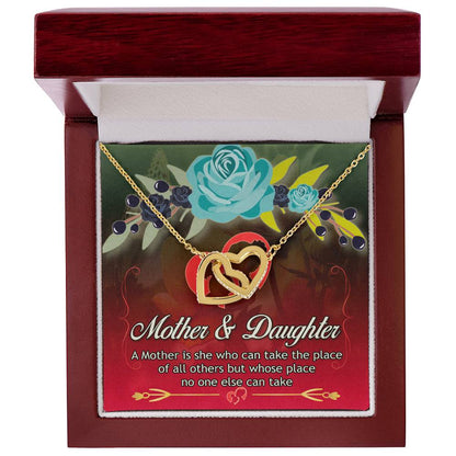 Mother'S Day Necklace With Message Card - A Mother Is She Who Can Take The Place Of All Others But Whose Place No One Else Can Take Interlocking Hearts Necklace
